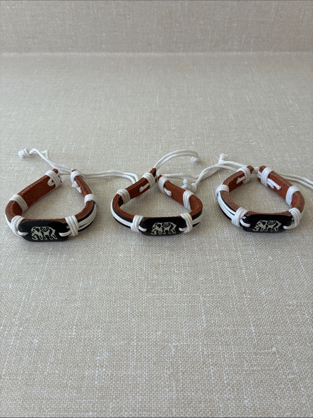 🌷3 for $25🌷Unbranded, US OS, 3 Elephant  Adjustable Sliding Knot Band Bracelets